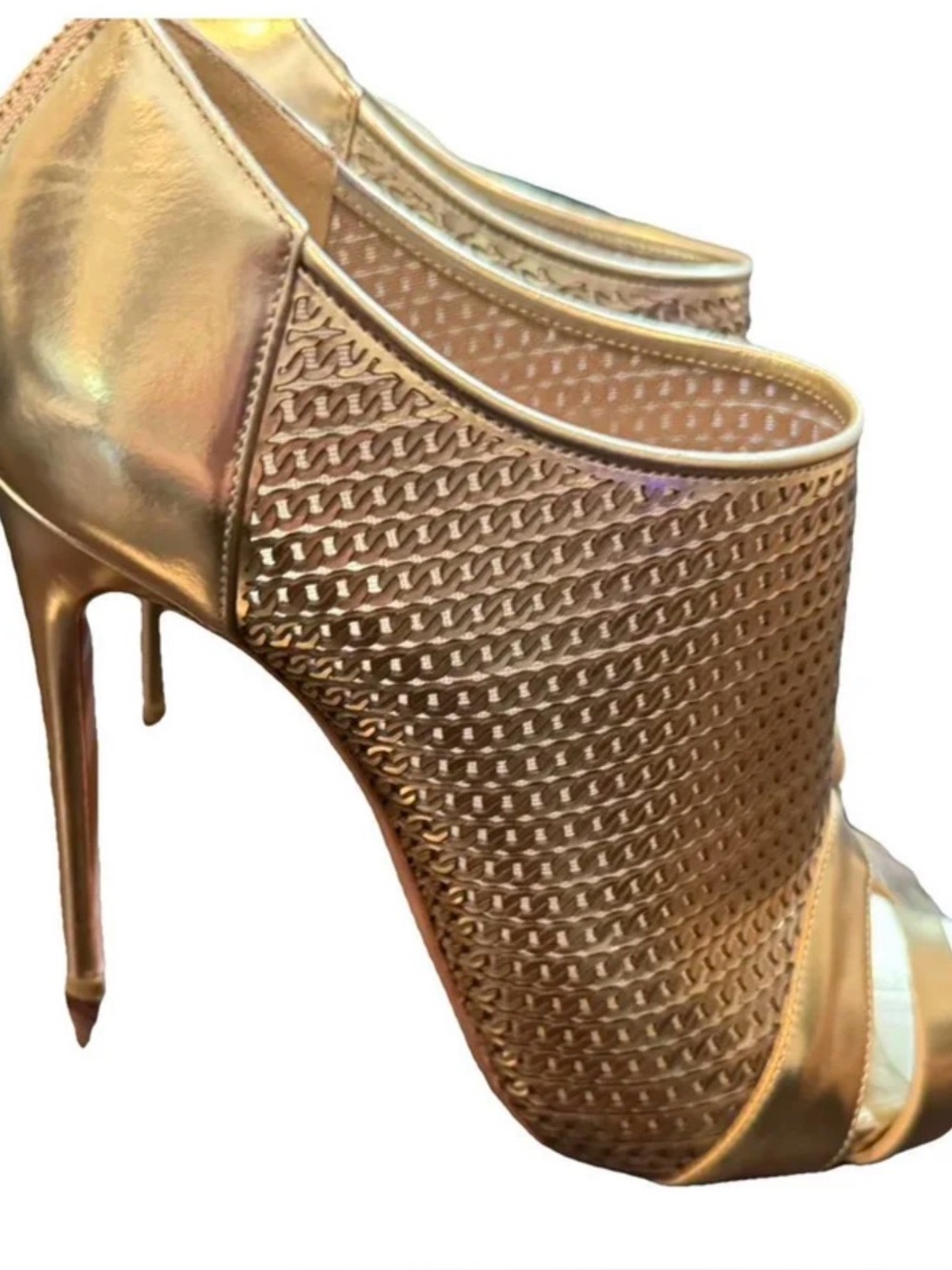 CASADEI Metallic & Gold Leather D'Orsay
Pumps Size 39 Good Used Condition